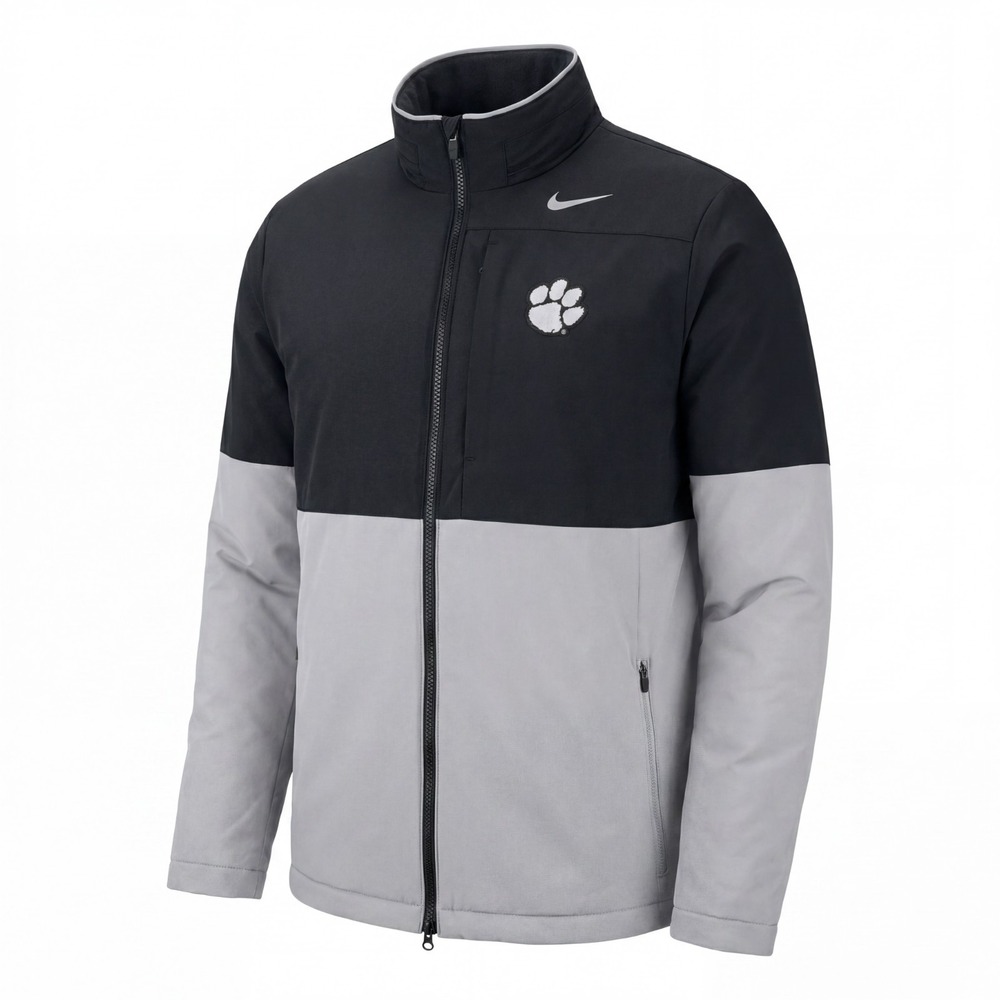 Nike Shield Clemson Tigers Heavyweight Full Zip Jacket Black Grey AO5970 Mens M